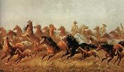 James Walker Roping wild horses Germany oil painting artist